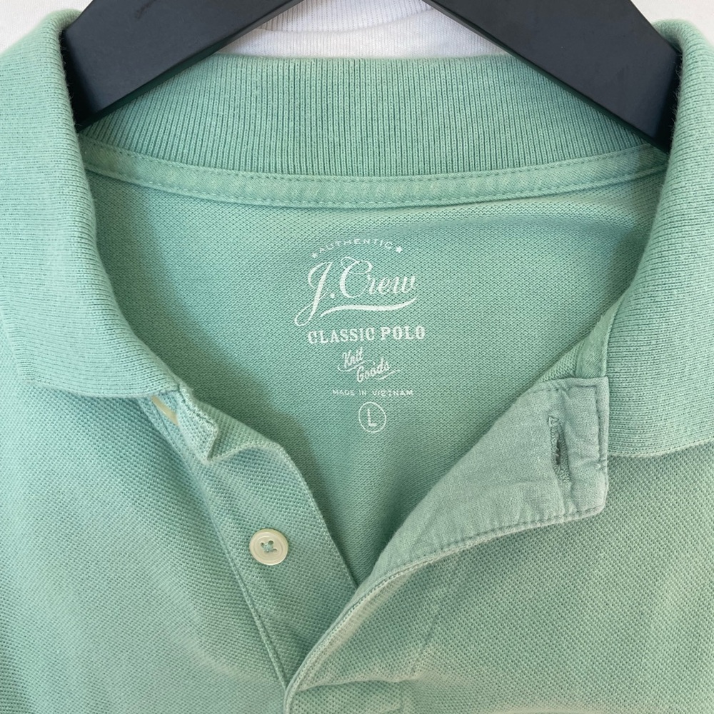 CLASSIC J CREW COTTON PIQUE POLO IN AQUA GREEN - Picture 5 of 5